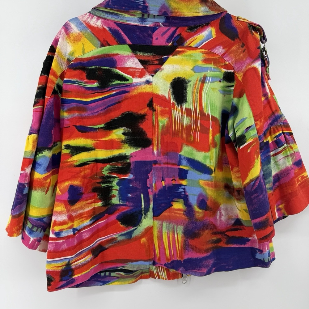 VTG The Collective Works Of Berek 2 Women XL Beaded Jacket Multicolor Neon Art - Picture 5 of 10